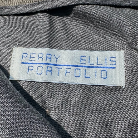 PERRY ELLIS PORTFOLIO Classic Fit Double Pleated Cuffed Dress Pant Taupe 36x30 - Picture 11 of 12